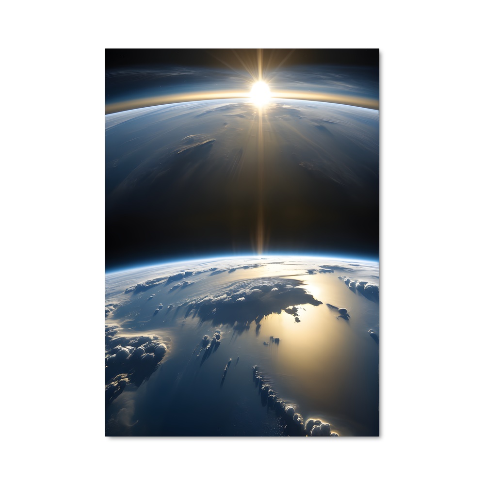 Poster Terre Bleu – affiche Système solaire